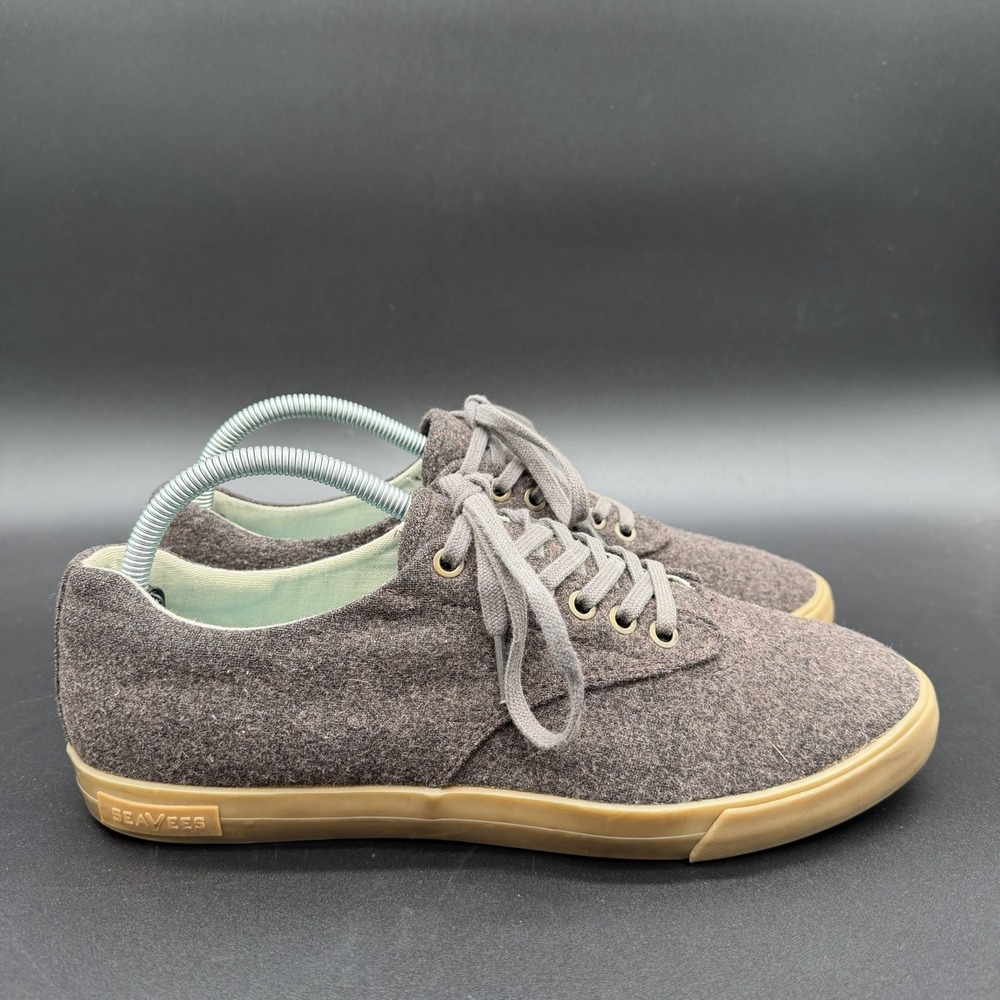 SeaVees x Grayers Hermosa Plimsoll Brown Wool Flannel Sneakers Men's 10